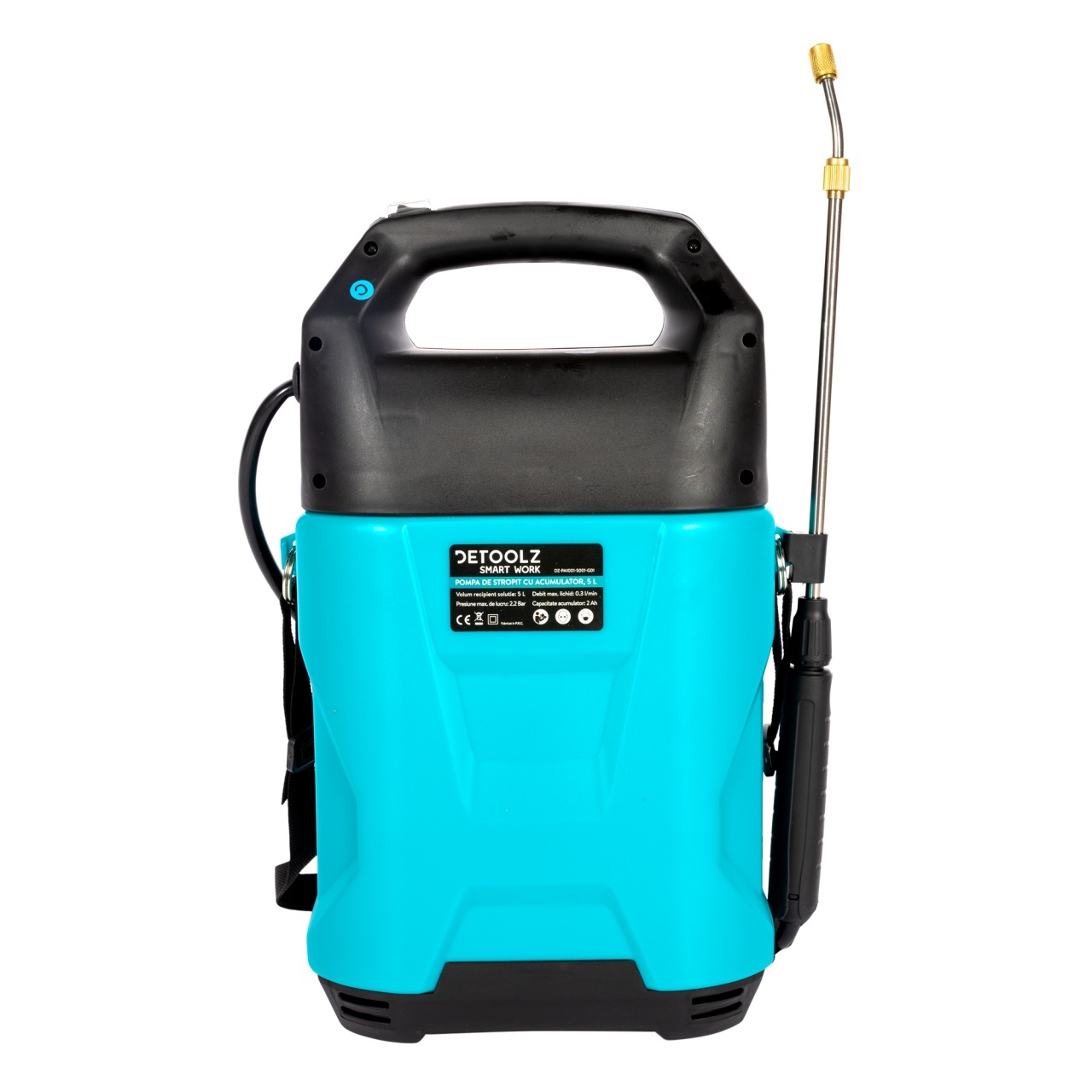 Pompa de stropit Detoolz, capacitate 5l, cu acumulator Li-Ion – In lucru Pompa de stropit Detoolz, capacitate 5l, cu acumulator Li-Ion - In lucru