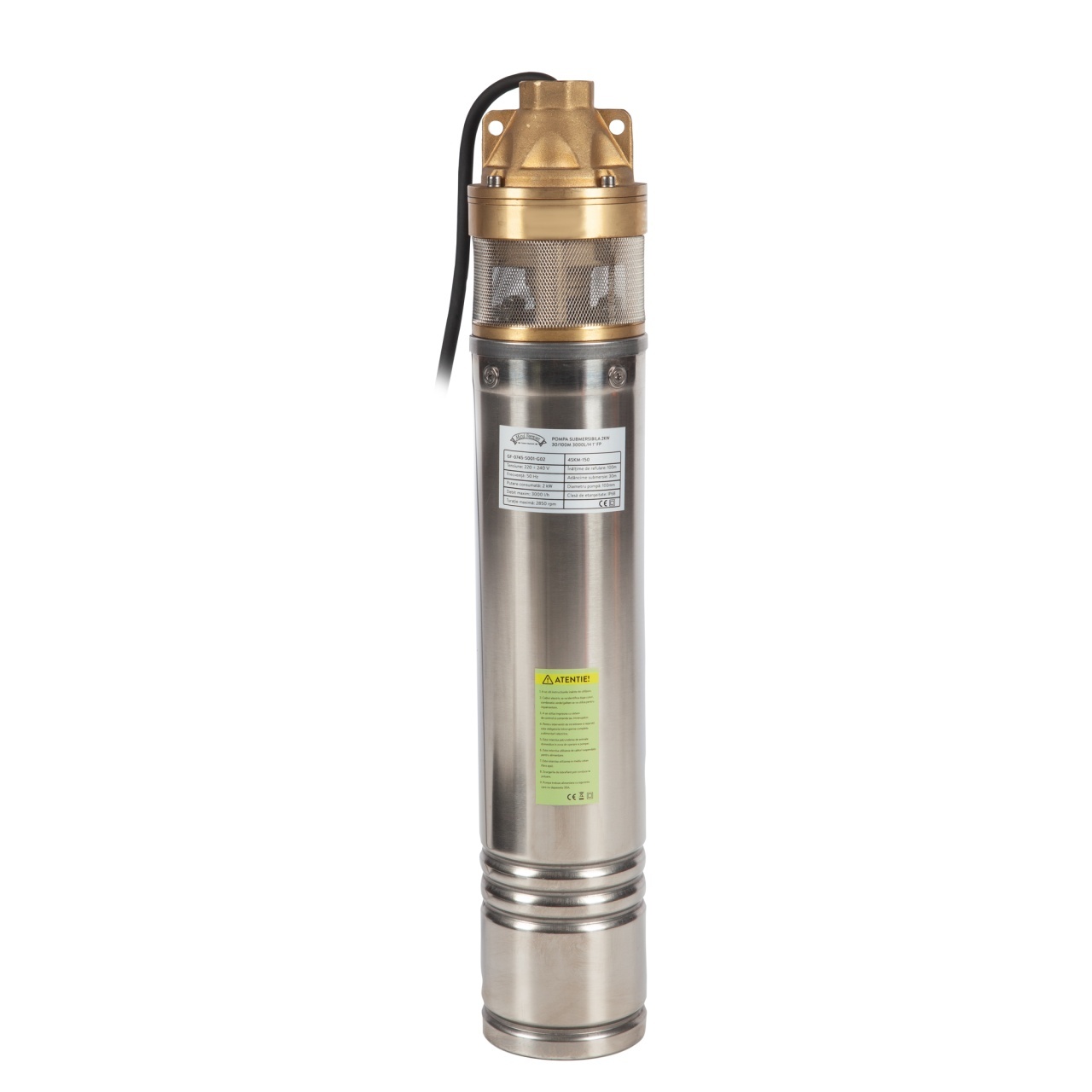 Pompa submersibila 2kW 30/100m 3000l/h 1″ fara plutitor – Pompe apa Pompa submersibila 2kW 30/100m 3000l/h 1" fara plutitor - Pompe apa