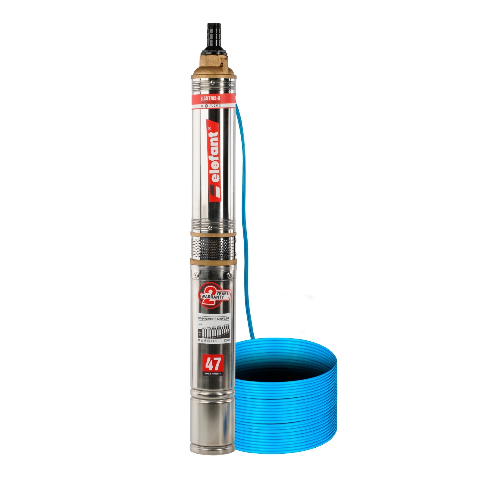 Pompa submersibila ELEFANT 3.5STM2-8, 1000W, 8 turbine, 50 l/min, inaltime refulare 47 m – Pompe apa Pompa submersibila ELEFANT 3.5STM2-8, 1000W, 8 turbine, 50 l/min, inaltime refulare 47 m - Pompe apa
