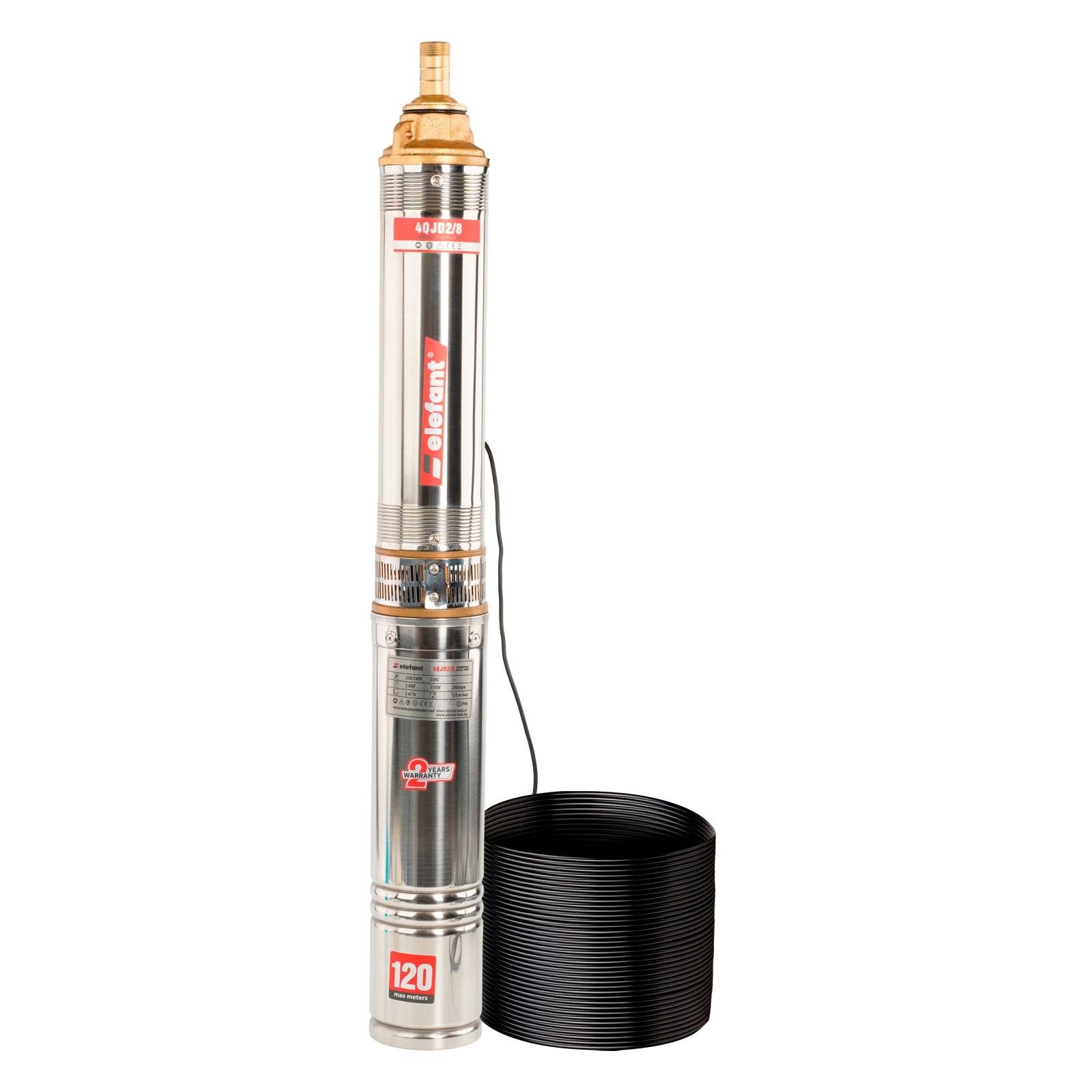 Pompa submersibila ELEFANT 4QJD2/8, 1100W, 8 turbine, 66 l/min, inaltime refulare 55 m – Pompe apa Pompa submersibila ELEFANT 4QJD2/8, 1100W, 8 turbine, 66 l/min, inaltime refulare 55 m - Pompe apa