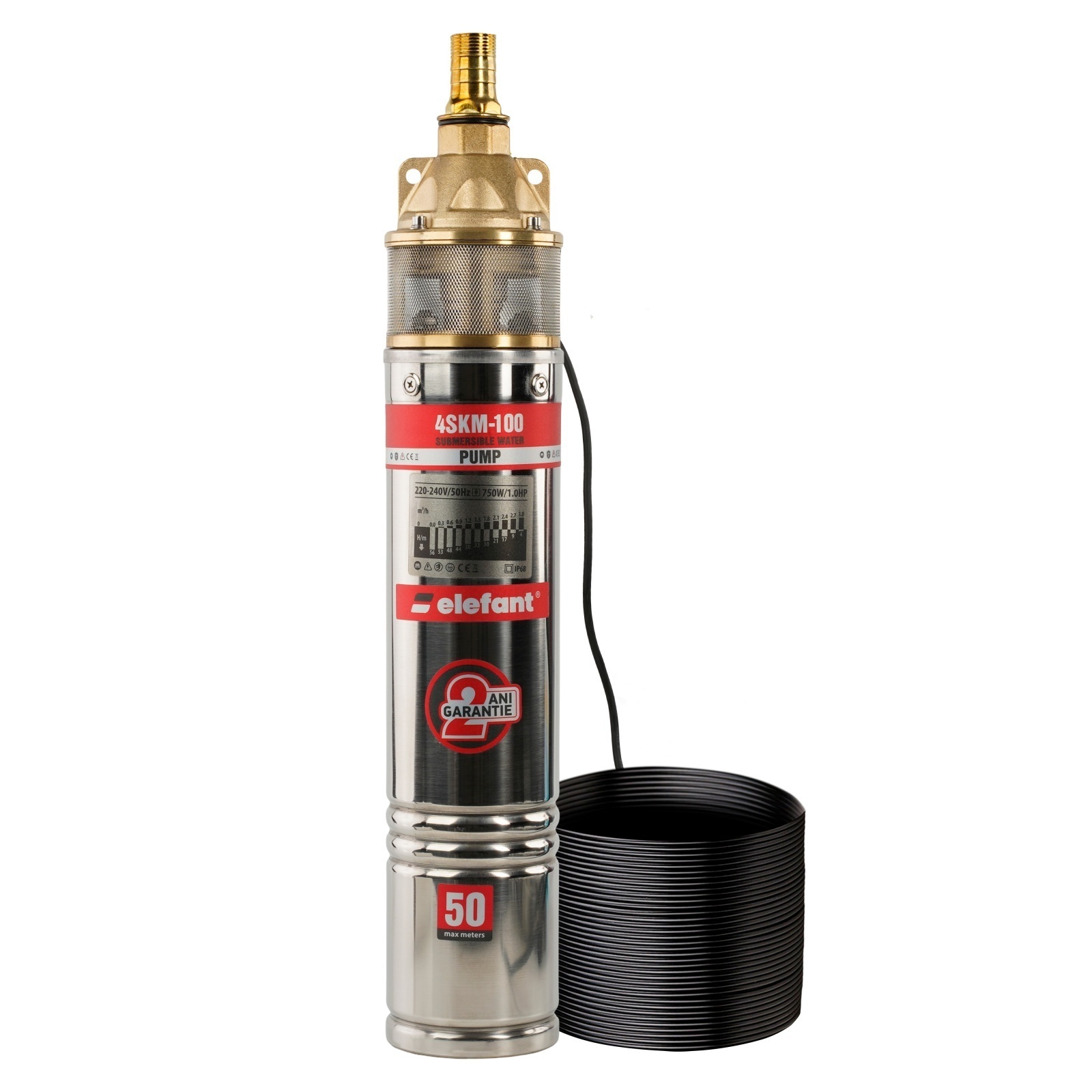 Pompa submersibila Elefant 4SKM-100, 1100W, debit 50 l/min, inaltime refulare 60 m – Pompe apa Pompa submersibila Elefant 4SKM-100, 1100W, debit 50 l/min, inaltime refulare 60 m - Pompe apa
