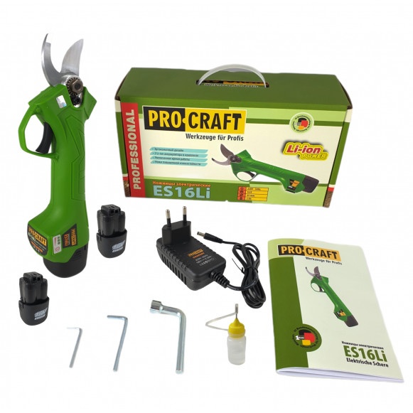 Procraft ES16Li, foarfeca cu acumulator pentru crengi, 16 V, 2Ah, Autonomie 4 ore – In lucru Procraft ES16Li, foarfeca cu acumulator pentru crengi, 16 V, 2Ah, Autonomie 4 ore - In lucru