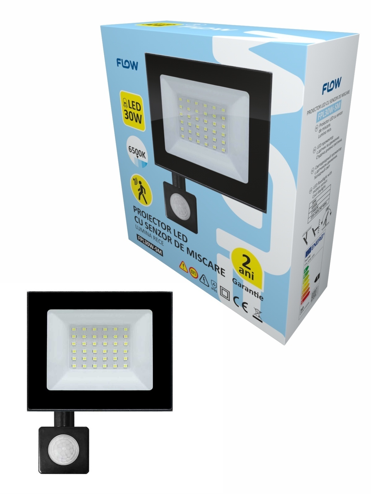 Proiector LED cu senzor de miscare 30W 6500K lumina rece FLOW FPL30W-SM – In lucru Proiector LED cu senzor de miscare 30W 6500K lumina rece FLOW FPL30W-SM - In lucru
