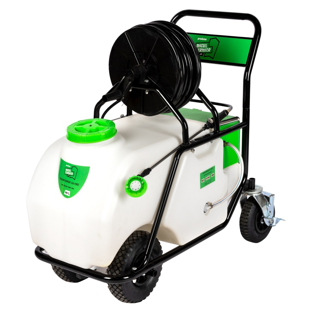 Pulverizator cu acumulator Micul Fermier, capacitate 90l, cu roti – In lucru Pulverizator cu acumulator Micul Fermier, capacitate 90l, cu roti - In lucru