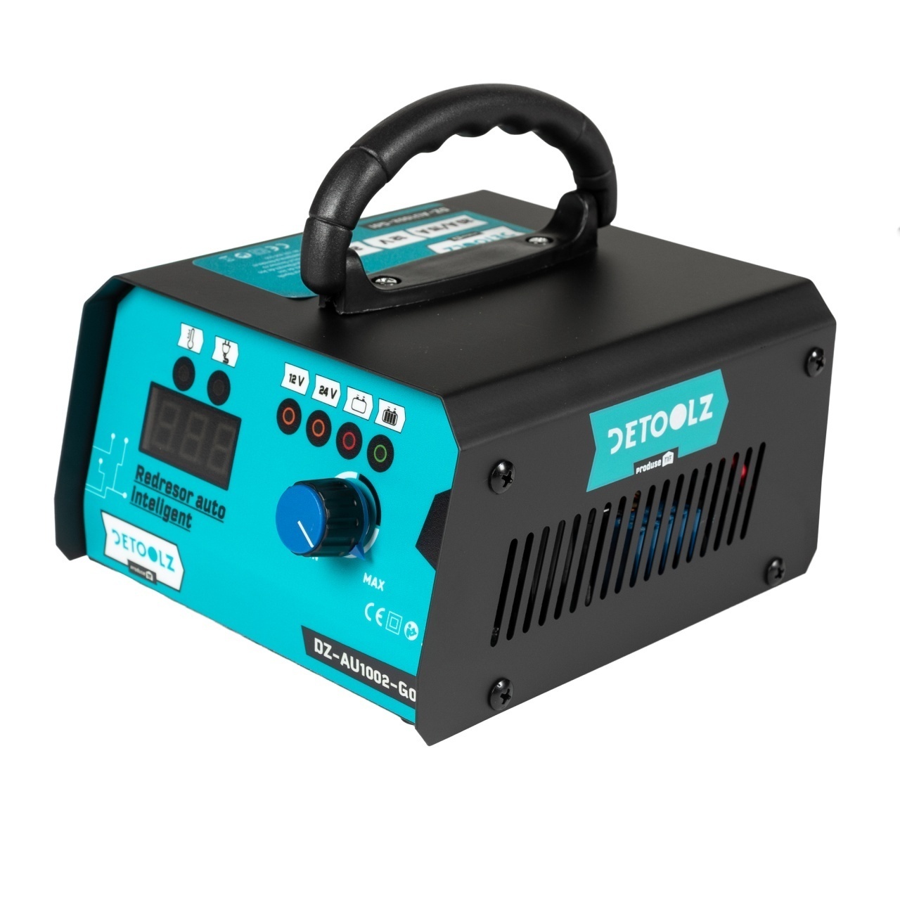 Redresor auto Detoolz, 360W 12V-24V, 15A-20A 10-400Ah CM – In lucru Redresor auto Detoolz, 360W 12V-24V, 15A-20A 10-400Ah CM - In lucru