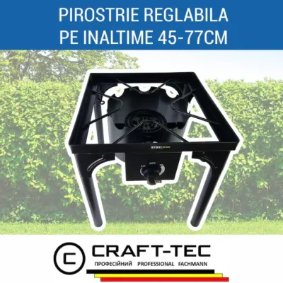 Pirostrie cu suport tip masa MX875, 1 arzator cu 3 focuri , inaltime reglabila - SimpleTools