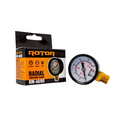 RM-40/6R, Manometru radial, apa 0-6 bar, 40 mm, conexiune 1/4", ROTOR