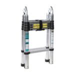 Scara telescopica dubla Detoolz, inaltime maxima 3.2m, 10 trepte, greutate maxima suportata 150 kg - SimpleTools