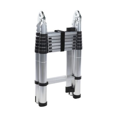 Scara telescopica dubla Detoolz, inaltime maxima 4.4m, 14 trepte, greutate maxima suportata 150 kg