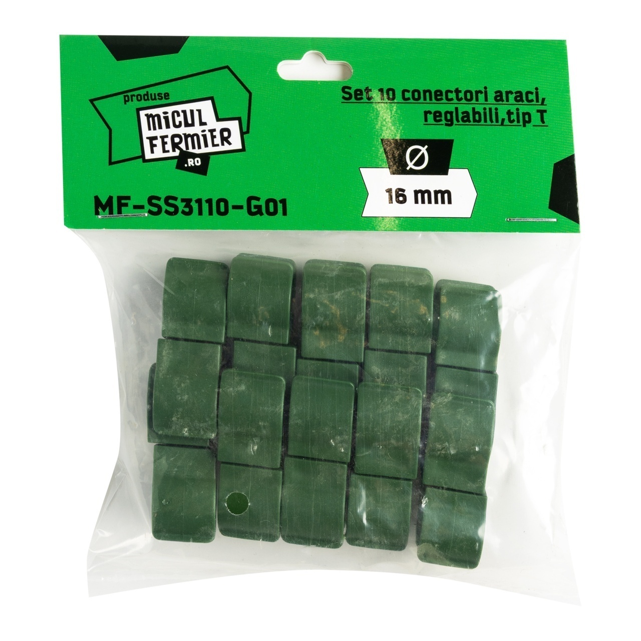 Set 10 conectori araci Micul Fermier tip T reglabili Ø16mm – In lucru Set 10 conectori araci Micul Fermier tip T reglabili Ø16mm - In lucru