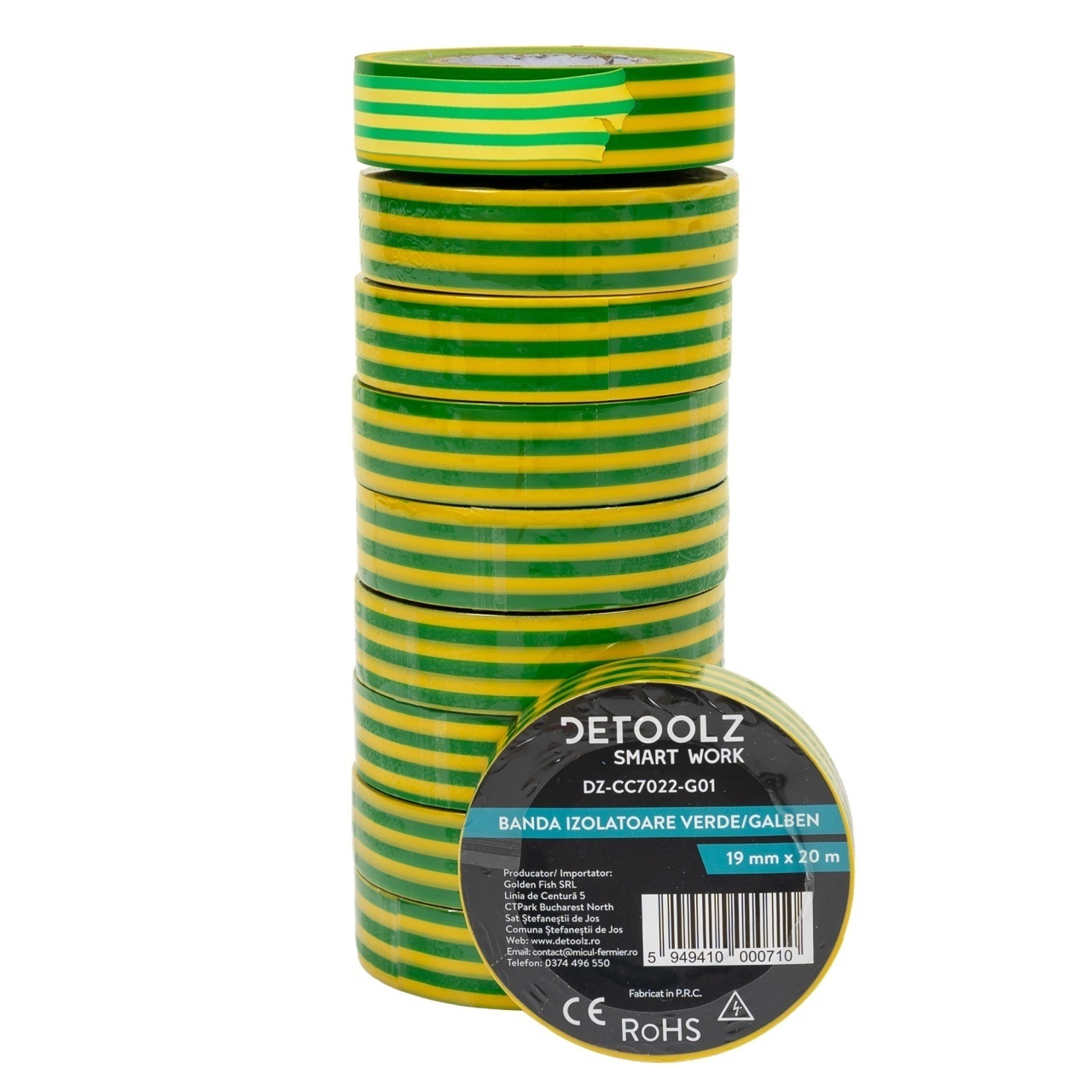 Set 10buc banda izolatoare Detoolz 19mm*20m VE/GA G01 – Accesorii diverse Set 10buc banda izolatoare Detoolz 19mm*20m VE/GA G01 - Accesorii diverse