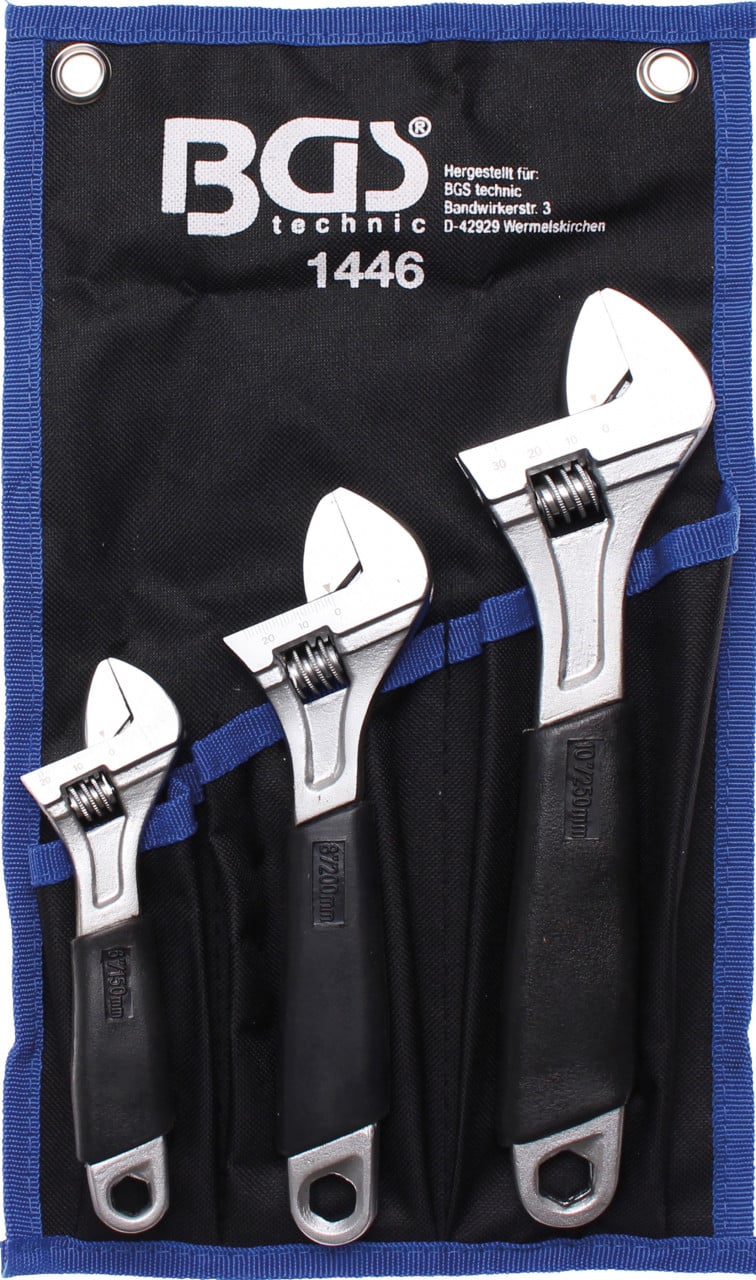 Set 3 chei reglabile, 150mm 0-20mm, 200mm 0-25mm, 250mm 0-30mm, BGS 1446 – Chei combinate/fixe si inelare Set 3 chei reglabile, 150mm 0-20mm, 200mm 0-25mm, 250mm 0-30mm, BGS 1446 - Chei combinate/fixe si inelare