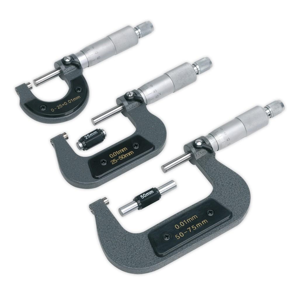 Set 3 micrometre de exterior – In lucru Set 3 micrometre de exterior - In lucru