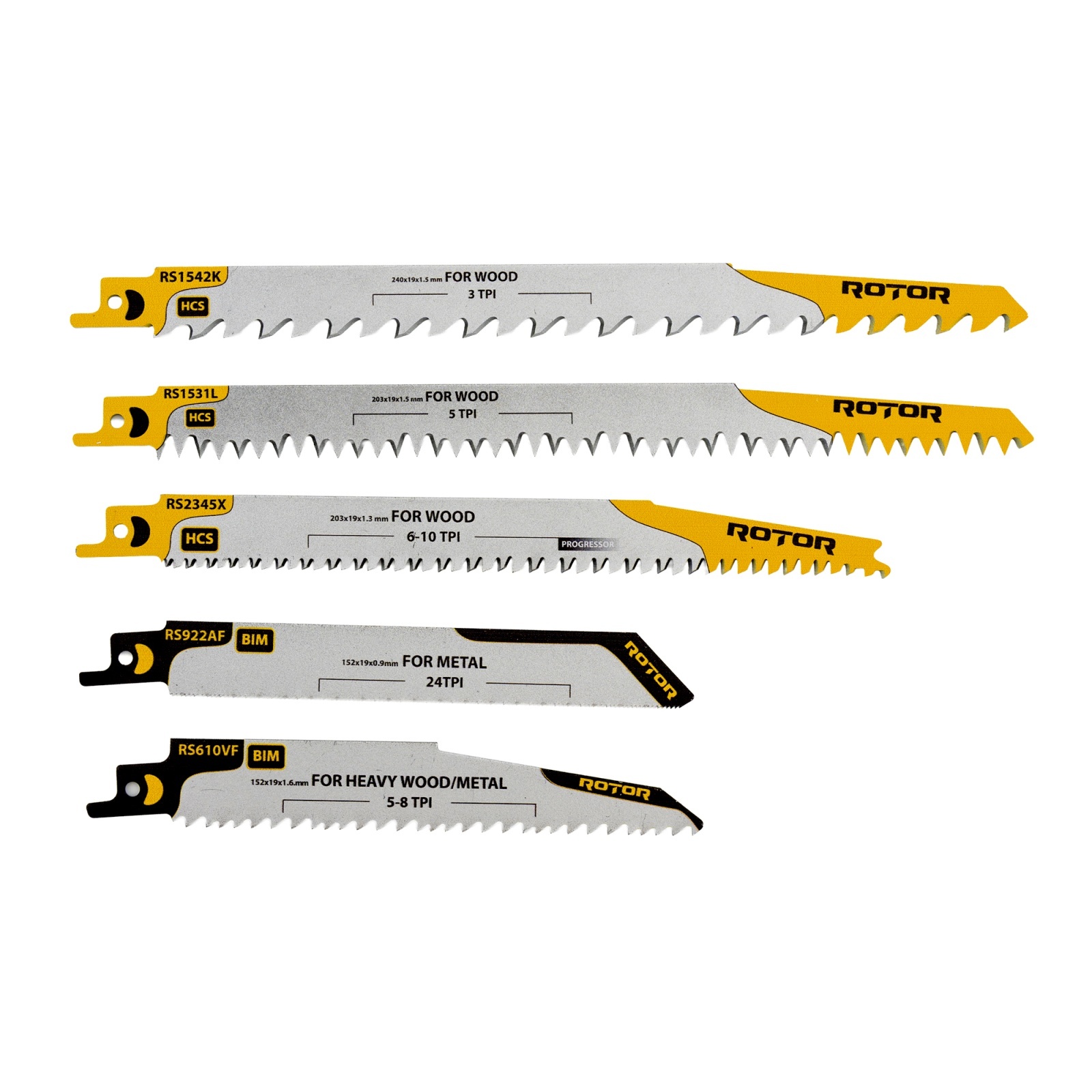 Set 5 Panze fierastrau sabie pentru Lemn/Metal ROTOR RSS2 – In lucru Set 5 Panze fierastrau sabie pentru Lemn/Metal ROTOR RSS2 - In lucru