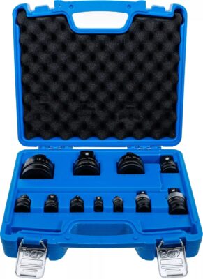 Set adaptoare de impact 1/4''-3/8'', 3/8''-1/2'', 1/2''-3/4'', 3/4''-1" + 3 articulatii cardanice de impact 1/4'', 3/8'', 1/2'', 11 piese, BGS 25140