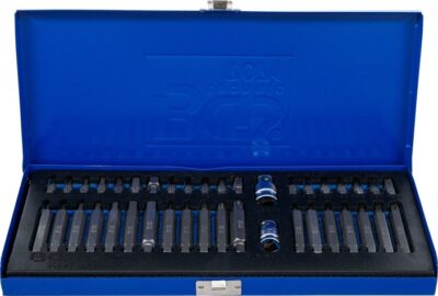 Set biti combinati, Imbus, Torx, Spline(XZN), antrenare 3/8" + 1/2", 40 piese, BGS 7071