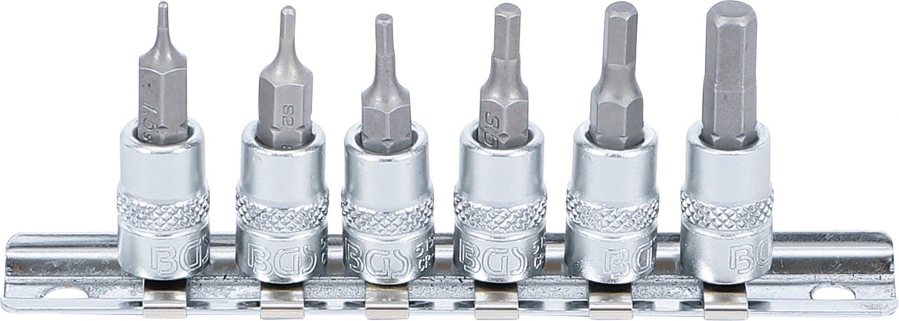 Set biti Imbus cu tubulara 1.5 – 6mm, antrenare 1/4 ”, 6 piese, BGS 5151 – Chei Tubulare cu Biti Set biti Imbus cu tubulara 1.5 - 6mm, antrenare 1/4 '', 6 piese, BGS 5151 - Chei Tubulare cu Biti