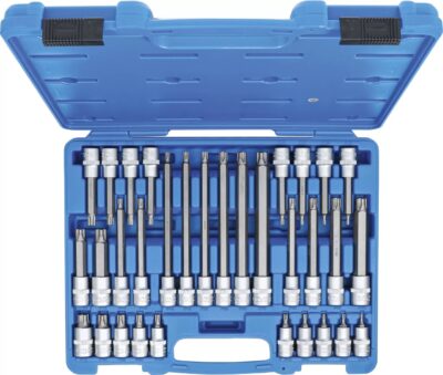 Set biţi Torx Plus TP20 - TP70 cu gaura pentru suruburi cu lacas de securizare, antrenare 12, 5 mm (1/2"), 32 piese, BGS 5191