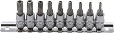 Set biti Torx T-star cu gaura T10 - T50, antrenare cu tubulara 1/4", 9 piese, BGS 2165