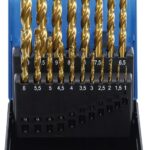 Set burghie 1-10mm HSS-G acoperite cu Titan, 19 piese, BGS 2040 - Seturi Burghie si Freze