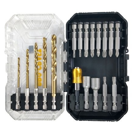Set burghie PROCRAFT DBS-18 , 18 piese, Burghie pentru metal , Chei tubulare, Biți – In lucru Set burghie PROCRAFT DBS-18 , 18 piese, Burghie pentru metal , Chei tubulare, Biți - In lucru