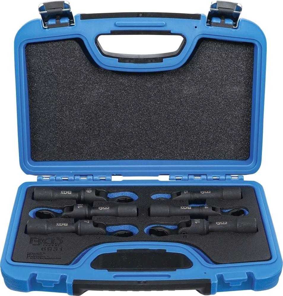 Set chei articulate pentru conducte 12 – 14 – 16 – 17 – 18 – 19 mm, antrenare 1/2”, 10 piese, BGS 6931 – Chei combinate/fixe si inelare Set chei articulate pentru conducte 12 - 14 - 16 - 17 - 18 - 19 mm, antrenare 1/2'', 10 piese, BGS 6931 - Chei combinate/fixe si inelare