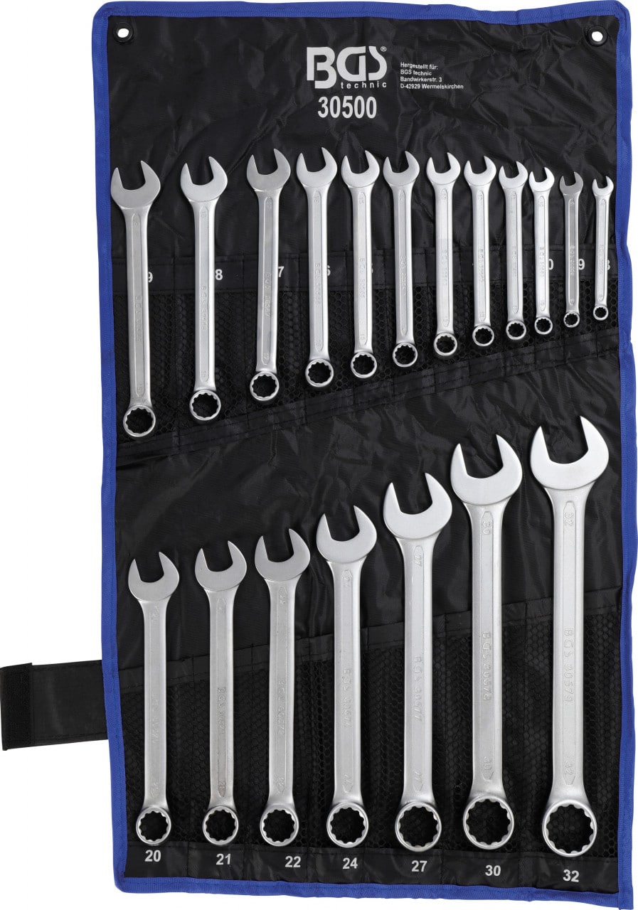Set chei combinate, 45168 mm,19 piese, BGS 30500 – Chei combinate/fixe si inelare Set chei combinate, 45168 mm,19 piese, BGS 30500 - Chei combinate/fixe si inelare
