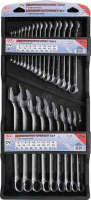 Set chei combinate 6 - 32 mm cu capat inelar in unghi de 15°, 25 piese, BGS 30100