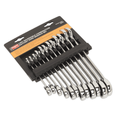 Set chei combinate, clichet reversibil, 12 piese, 8-19 mm Sealey - Truse Scule