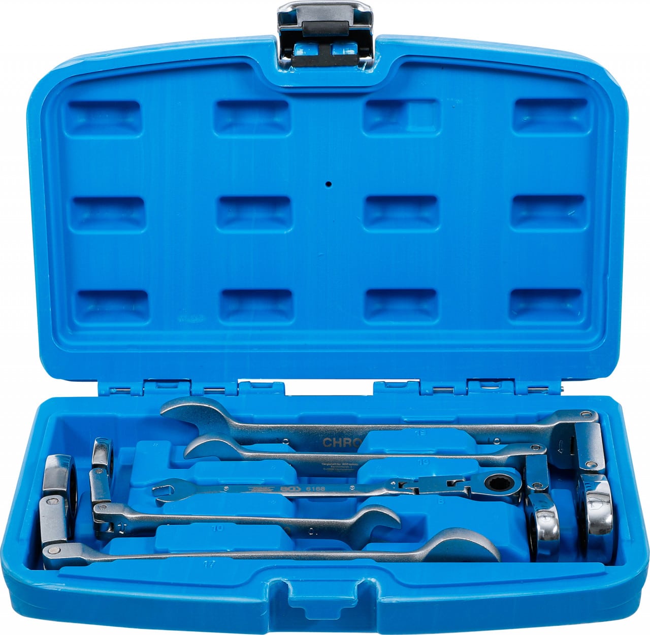 Set chei combinate cu clichet dublu articulate 8 – 19 mm, 5 piese, BGS 6181 – Chei combinate/fixe si inelare Set chei combinate cu clichet dublu articulate 8 - 19 mm, 5 piese, BGS 6181 - Chei combinate/fixe si inelare