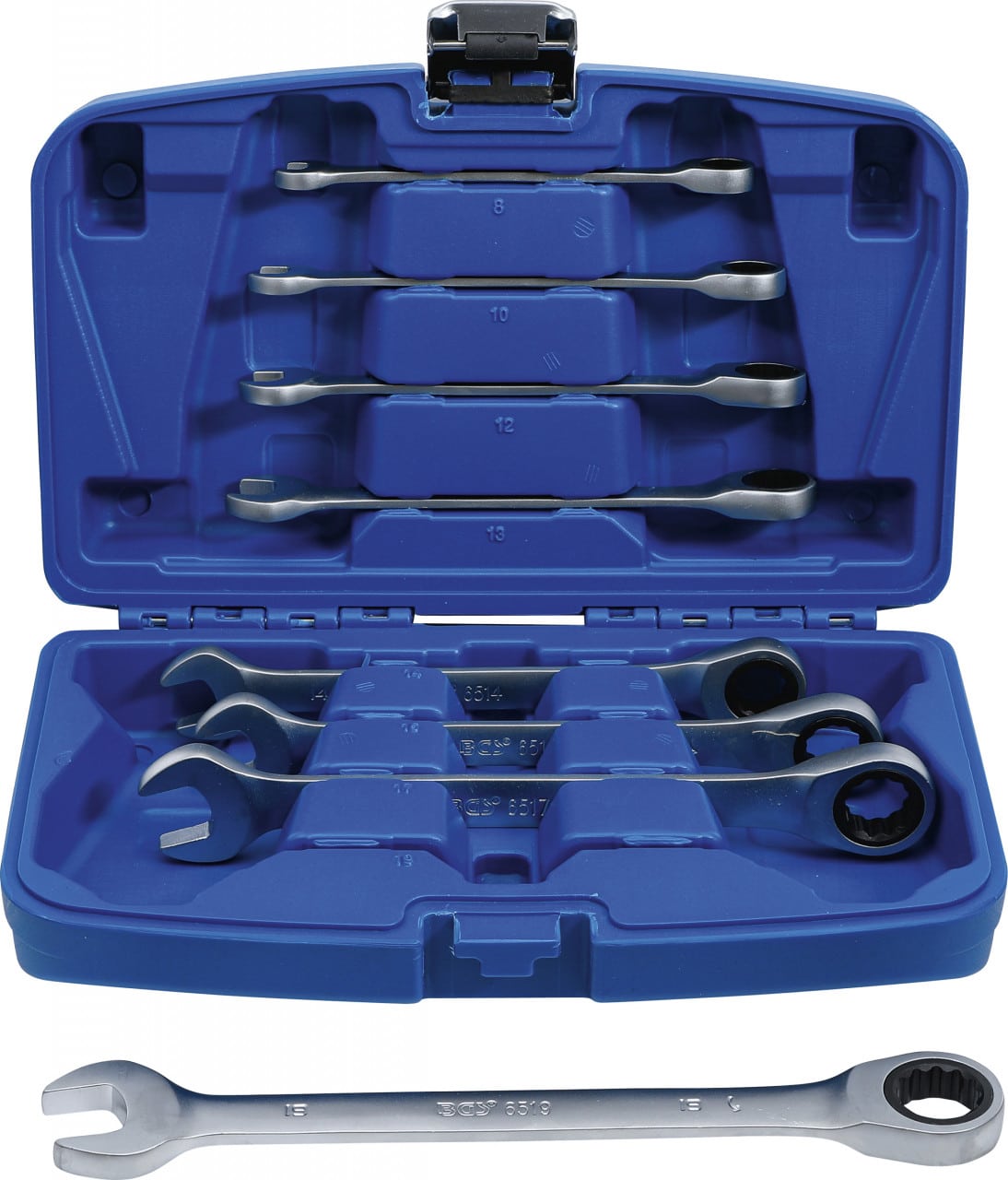 Set chei combinate cu clicket, 45157 mm, 8 piese, BGS 6540 – Chei combinate/fixe si inelare Set chei combinate cu clicket, 45157 mm, 8 piese, BGS 6540 - Chei combinate/fixe si inelare