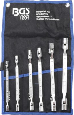 Set chei cu capete tubulare articulate in 12 colturi, 8-19mm, 6 piese, BGS 1201