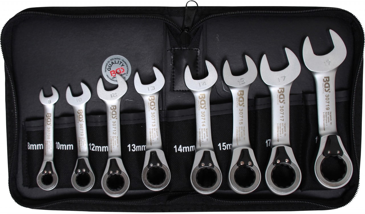 Set chei cu clicket reversibil, 8 – 19 mm, 8 piese, BGS 30720 – Chei combinate/fixe si inelare Set chei cu clicket reversibil, 8 - 19 mm, 8 piese, BGS 30720 - Chei combinate/fixe si inelare