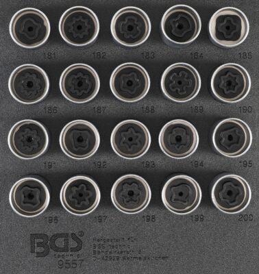 Set chei desfacut antifurt tip B pentru Opel, 20 piese, BGS 9557