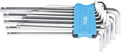 Set chei Imbus tip L extra lungi, imbus / imbus cu cap sferic 1, 5 - 10 mm, 13 piese, BGS 9799