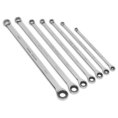 Set chei inelare cu clichet extra-lungi 7 piese, Sealey