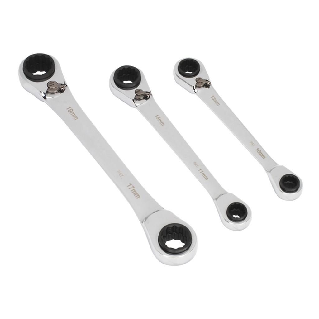 Set chei inelare cu clichet reversibil, 3 piese – Truse Scule Set chei inelare cu clichet reversibil, 3 piese - Truse Scule