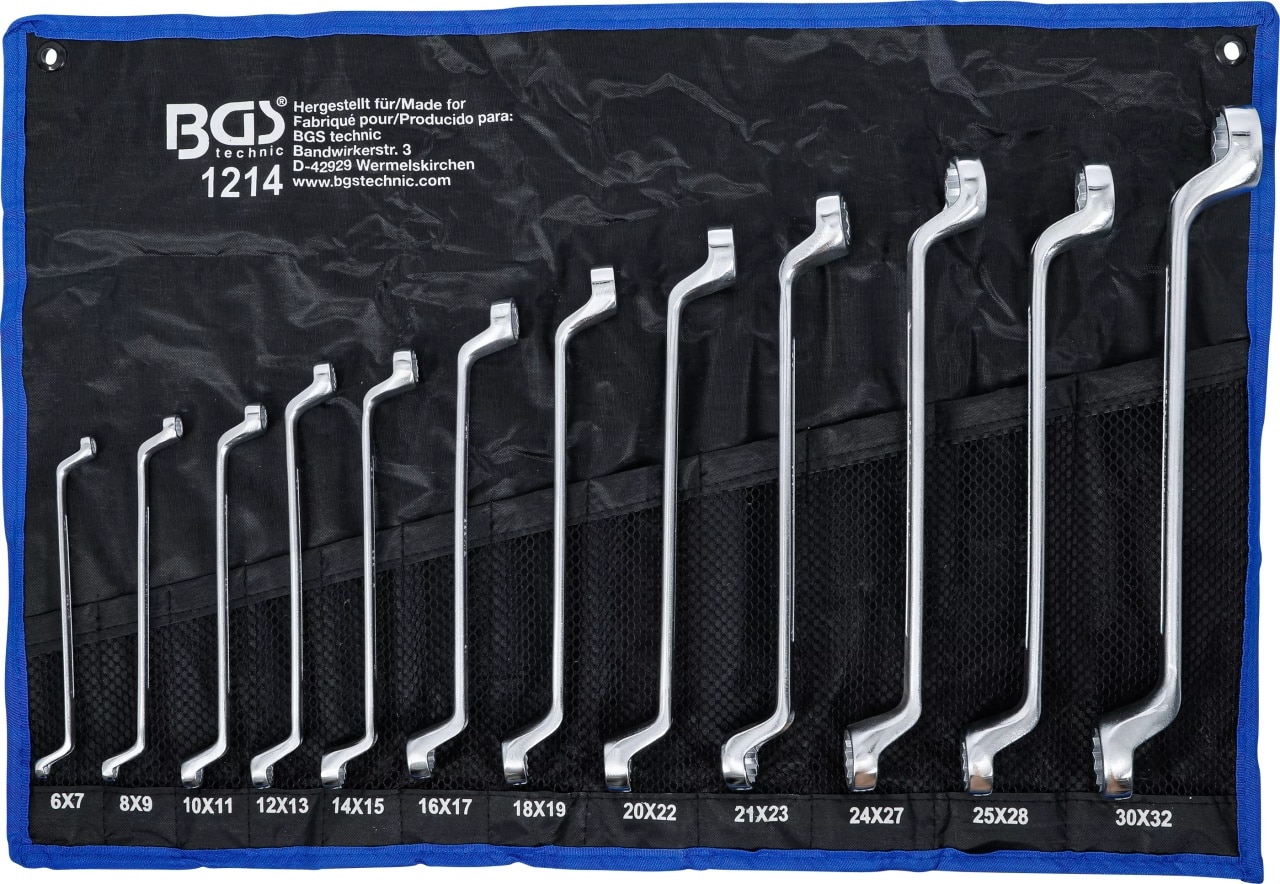 Set chei inelare cu cot, 6×7 – 30×32 mm, 12 piese, BGS 1214 – Chei combinate/fixe si inelare Set chei inelare cu cot, 6x7 - 30x32 mm, 12 piese, BGS 1214 - Chei combinate/fixe si inelare