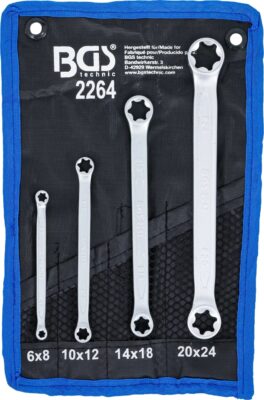 Set chei inelare duble cu capete Profil E | E6xE8 - E20xE24 | 4 piese, BGS 2264