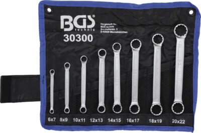Set chei inelare, extra plate, 45099 mm, 8 piese, BGS 30300