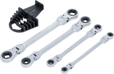 Set chei inelare tip E cu clichet dublu, reglabile E6 - E24, 4 piese, BGS 71028