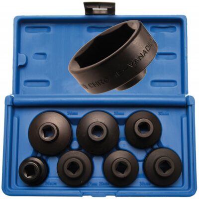 Set chei pentru filtre de ulei, 24, 27, 29, 30, 32, 36, 38mm, 7 piese, BGS 8377