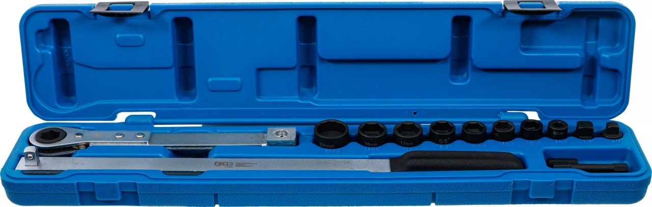 Set chei speciale pentru curele de accesorii 8, 12, 13, 14, 17, 18 si 24mm, include si chei in inch 3/8′, 1/2′, 5/8′, BGS 1706 – Motor Set chei speciale pentru curele de accesorii 8, 12, 13, 14, 17, 18 si 24mm, include si chei in inch 3/8', 1/2', 5/8', BGS 1706 - Motor