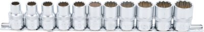 Set chei tubulare 10 - 21 mm in 12 colturi, antrenare 12,5 mm (1/2"), 12 piese, BGS 9107