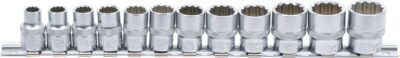 Set chei tubulare 12 colturi 8 - 19 mm, antrenare 10 mm (3/8"),12 piese, BGS 9105