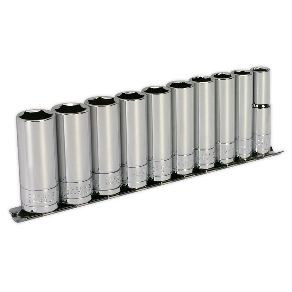 Set chei tubulare, adanci, 3/8″, 10 piese – In lucru Set chei tubulare, adanci, 3/8", 10 piese - In lucru