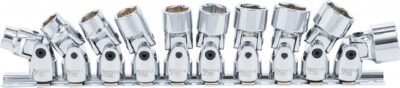 Set chei tubulare articulate 10 - 19 mm, antrenare 10 mm (3/8"),10 piese, BGS 205