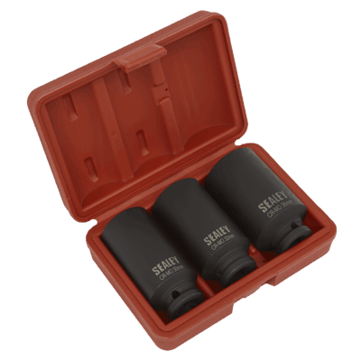 Set chei tubulare bihexagonale de impact, 1/2”, 3 piese, Sealey
