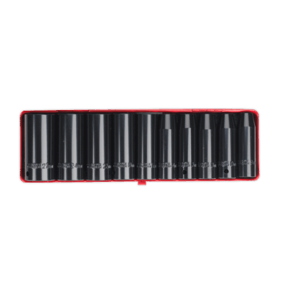 Set chei tubulare de impact lungi, 10 piese, 1/2"
