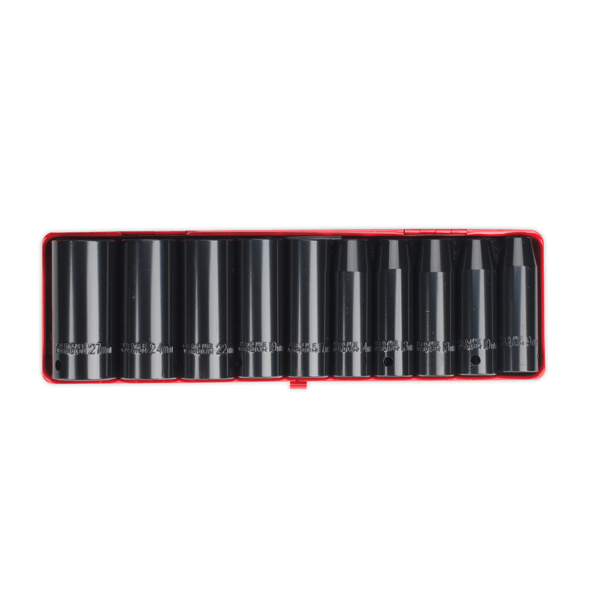 Set chei tubulare de impact lungi, 10 piese, 1/2″ – In lucru Set chei tubulare de impact lungi, 10 piese, 1/2" - In lucru